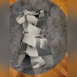 Womens Black and white geometric dress from Venus